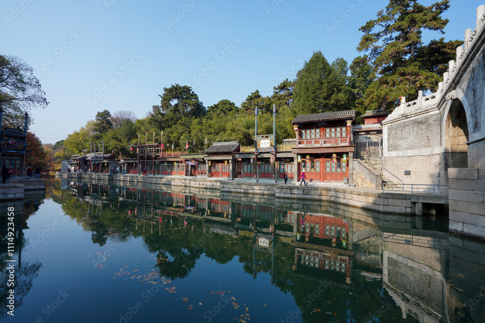 Scenery of Suzhou River in Summer Palace of Beijing. Scenery of Suzhou River in Summer Palace of Beijing.