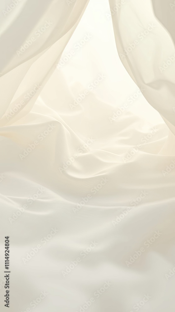Obraz premium A serene, blurred landscape of a light-colored, woven fabric with subtle, rounded patterns, rounded patterns, textured surface, gentle curves, serene blur, soothing atmosphere