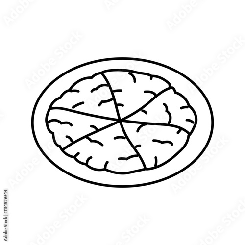 pajeon pancake korean cuisine line icon vector. pajeon pancake korean cuisine sign. isolated contour symbol black illustration