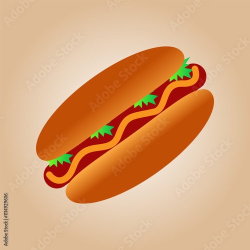 Hot dog burger illustration design, a favorite food and makes your stomach full