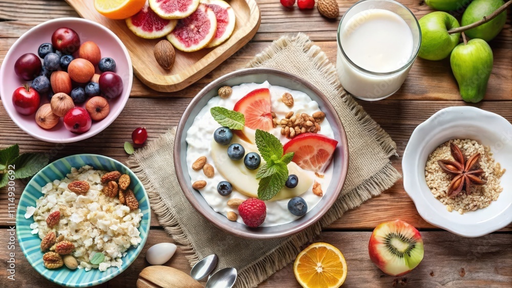 Yogurt with Fruit and Nuts for a Healthy Breakfast Yogurt with Fruit and Nuts for a Healthy Breakfast