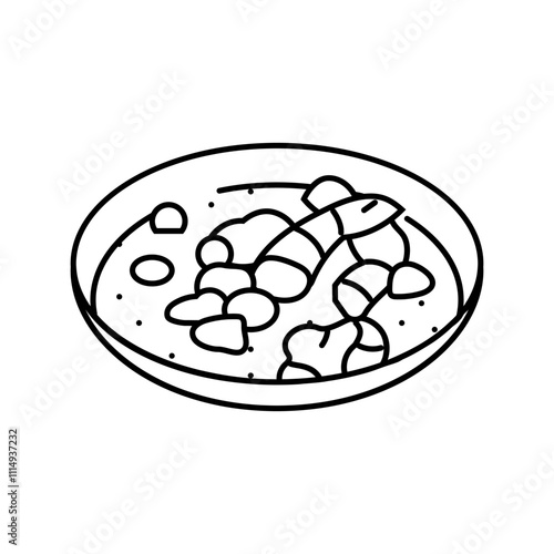 crab cake sea cuisine line icon vector. crab cake sea cuisine sign. isolated contour symbol black illustration