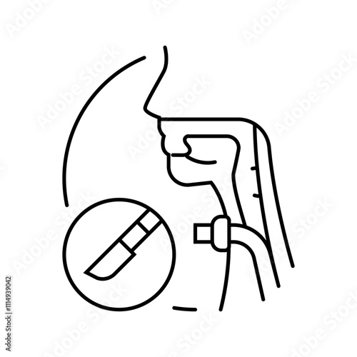 tracheostomy surgery line icon vector. tracheostomy surgery sign. isolated contour symbol black illustration