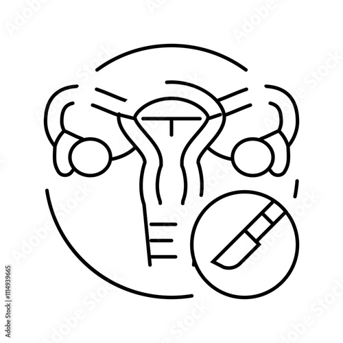 tubal ligation surgery line icon vector. tubal ligation surgery sign. isolated contour symbol black illustration