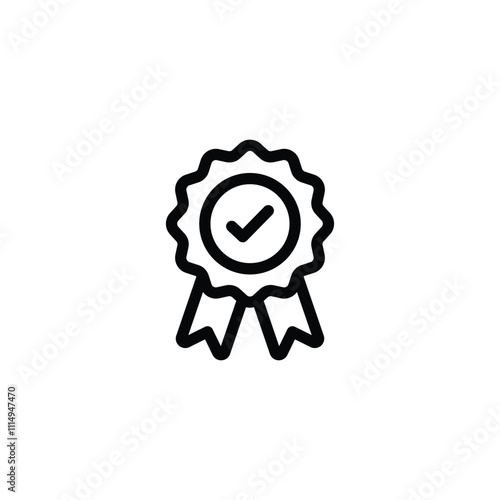Approval , verified, quality symbol. Certified, qualified medal icon vector.