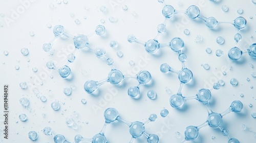 Abstract Molecular Structure:  Water Droplets and Bonds