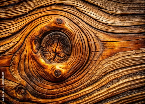 Close-Up of Knotty Wood Texture Featuring Rich Grain Patterns and Natural Imperfections for Artistic and Realistic Portrait Photography Backgrounds photo