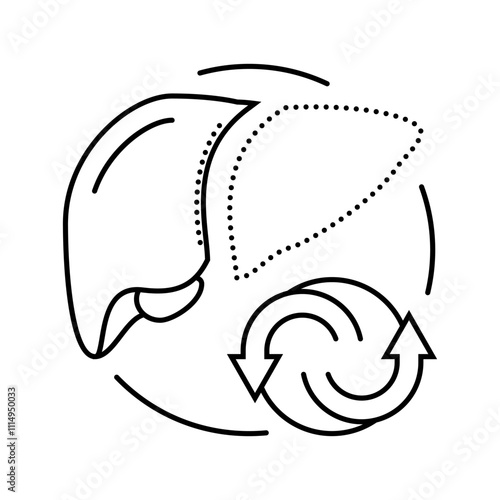 liver transplant surgery line icon vector. liver transplant surgery sign. isolated contour symbol black illustration