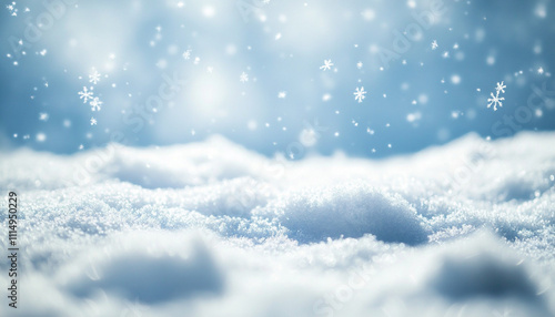 Abstract snow background with falling snowfla photo