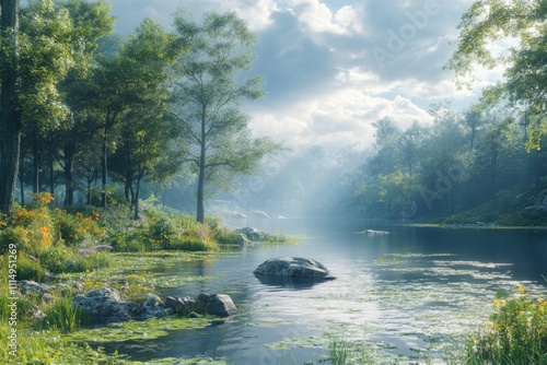 morning in the forest