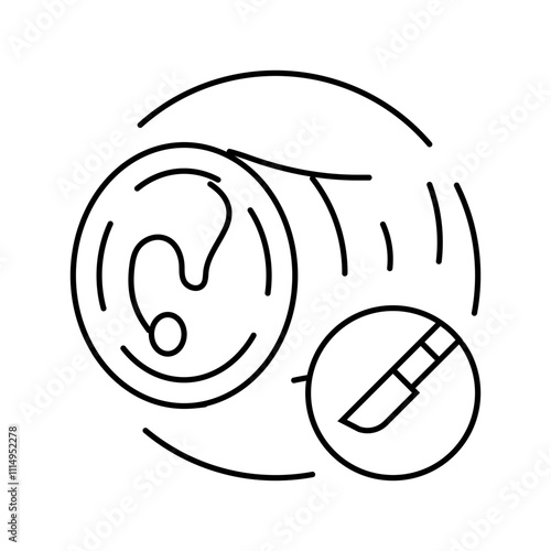 myringotomy surgery line icon vector. myringotomy surgery sign. isolated contour symbol black illustration