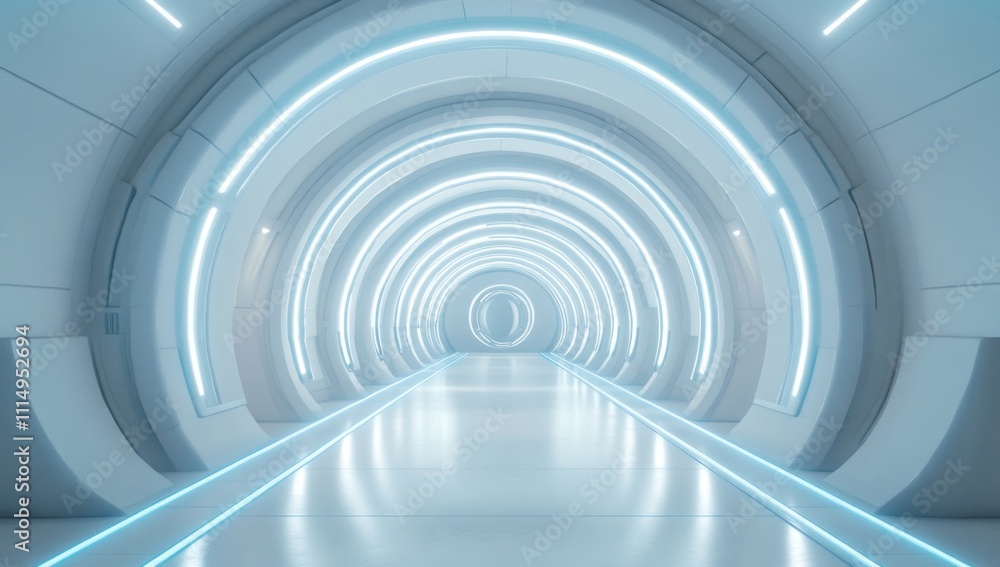 Fototapeta premium Futuristic Tunnel: A Vision of Modern Architecture and Technology