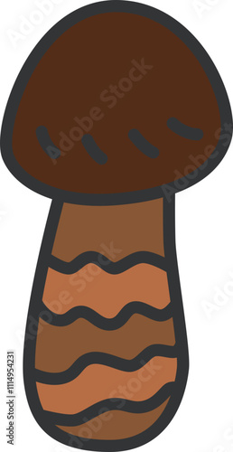 カラーキノコ類単品アイコン　松茸