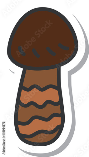 ステッカー風キノコ類単品アイコン　松茸