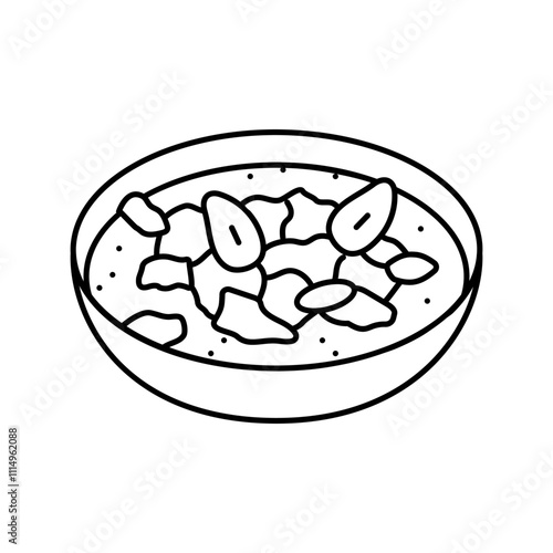 panang curry thai cuisine line icon vector. panang curry thai cuisine sign. isolated contour symbol black illustration