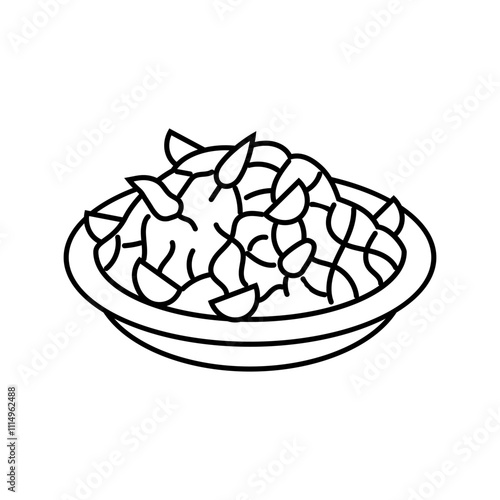 papaya salad thai cuisine line icon vector. papaya salad thai cuisine sign. isolated contour symbol black illustration