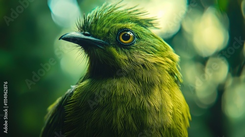 Close-up of a Liberian Greenbul Bird in Nature photo