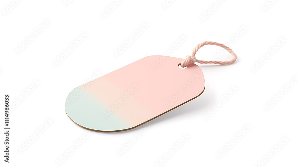 Fototapeta premium A pink tag with a green and blue gradient