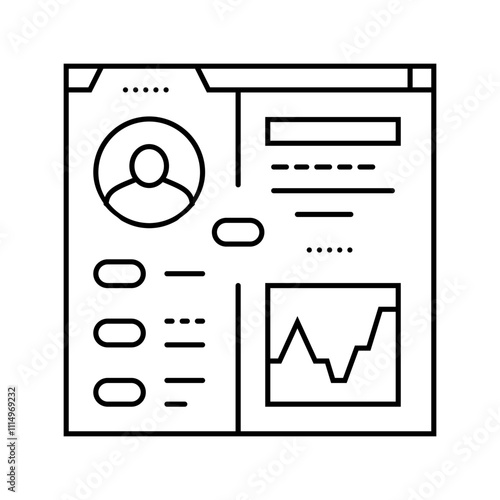 persona ux ui design line icon vector. persona ux ui design sign. isolated contour symbol black illustration