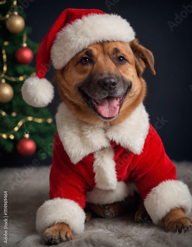 Santa Dog: Adorable Canine Dressed as Santa Claus for the Holidays