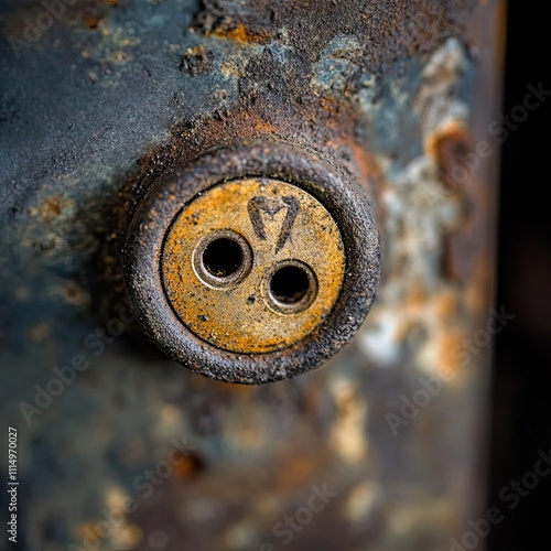 Rusty Metal Surface With Two Hole Connector