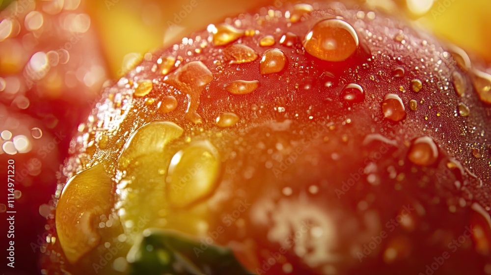 Closeup Of Dew Covered Red Tomatoes Closeup Of Dew Covered Red Tomatoes