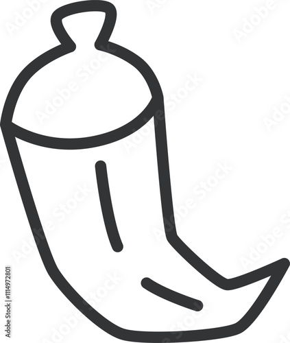線画野菜単品アイコン　唐辛子