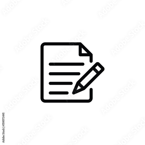 document with pencil icon set. Form vector icon