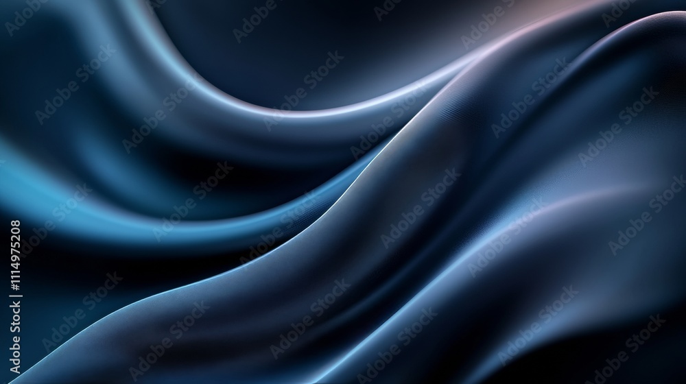 Obraz premium Smooth Fabric Texture in Shades of Blue and Black, Abstract Design