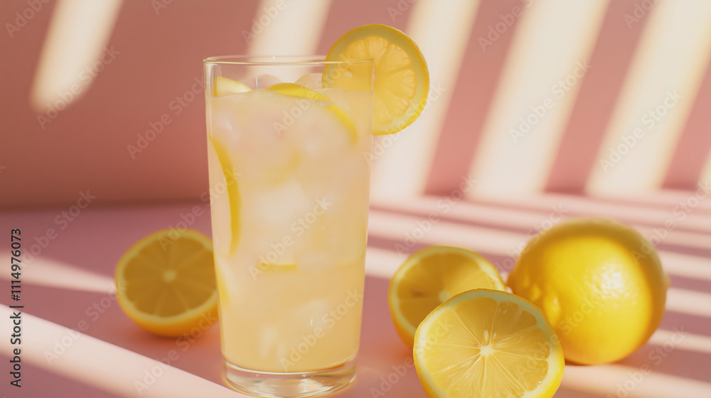 Fototapeta premium Studio Shot of Lemonade - Refreshing and Zesty Beverage