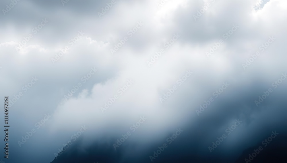 Cloudy Sky Over Dark Mountain Range Cloudy Sky Over Dark Mountain Range