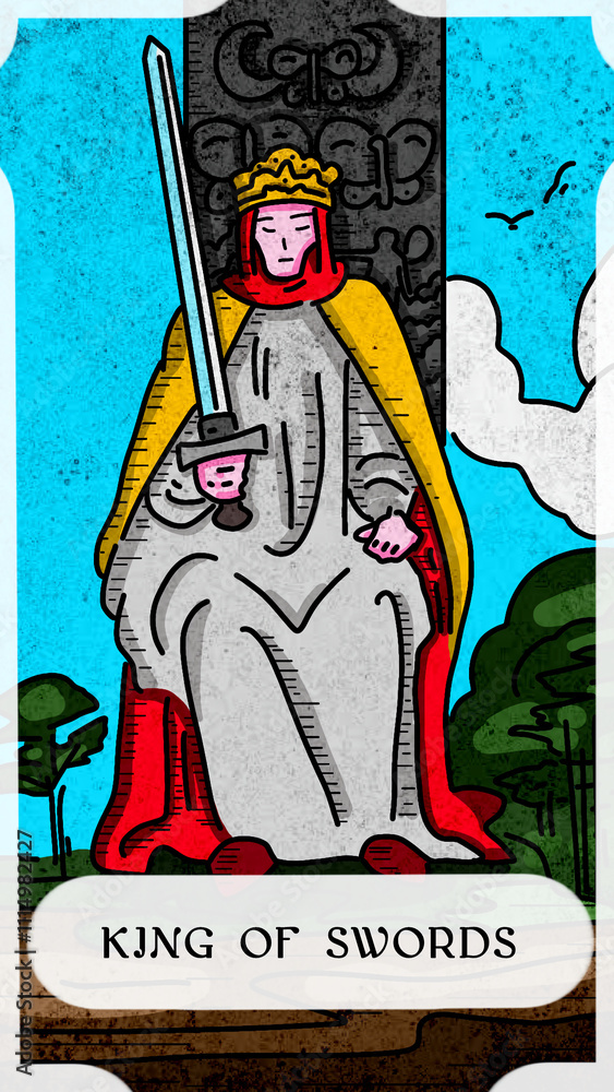 Obraz premium Tarot card the king of swords 