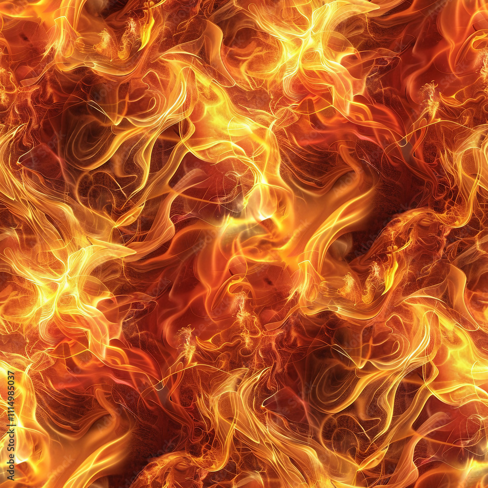 Fototapeta premium Shimmery Fire Seamless Pattern