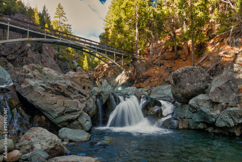 waterfall in the mountains