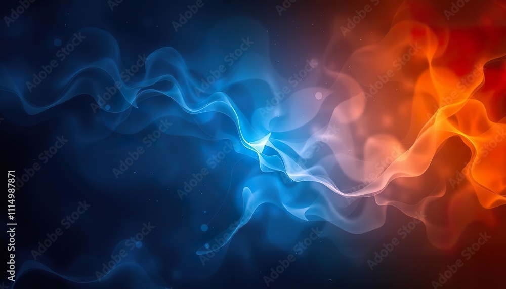 Naklejka premium Abstract Blue and Orange Wave Design Background