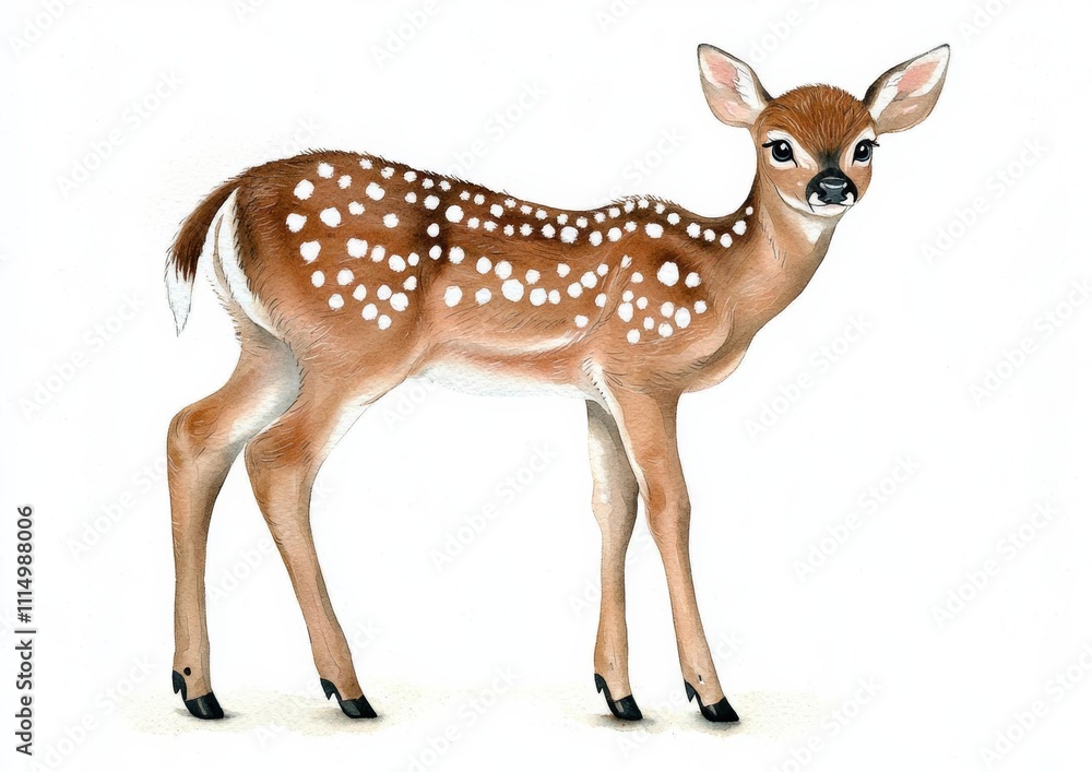 minimal photostock of a Cute baby deer nursery animal isolated illustration for children minimal photostock of a Cute baby deer nursery animal isolated illustration for children