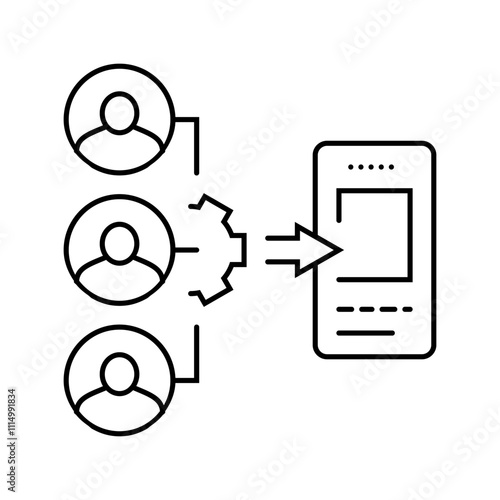 guerrilla testing ux ui design line icon vector. guerrilla testing ux ui design sign. isolated contour symbol black illustration