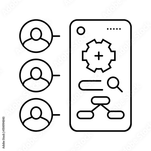 contextual inquiry ux ui design line icon vector. contextual inquiry ux ui design sign. isolated contour symbol black illustration
