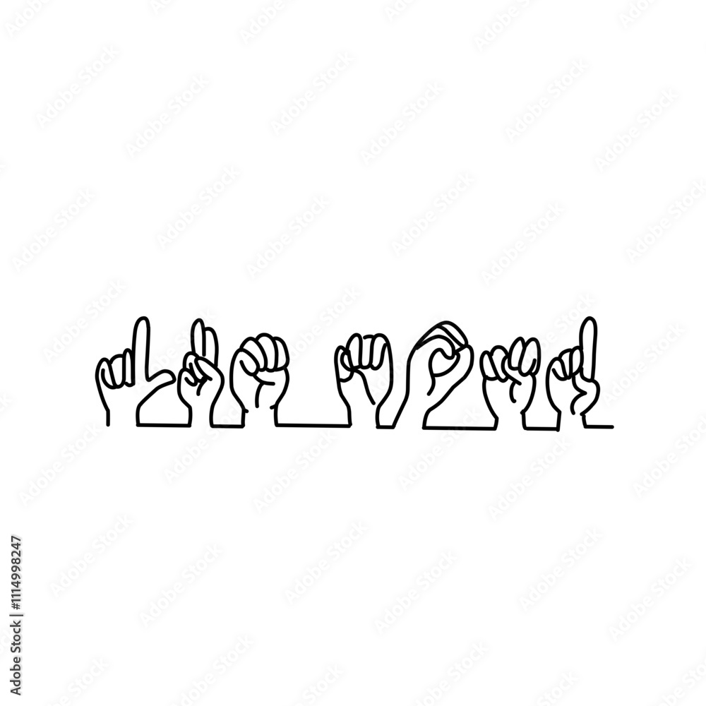 Obraz premium Hand gestures line art