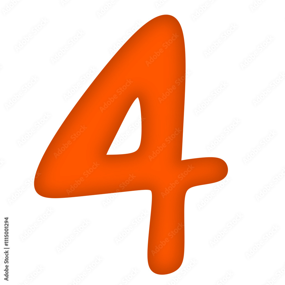 Fototapeta premium Orange number icon