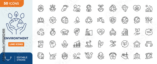 Environtment line editable icon set. Environtment icon set. Vector illustration