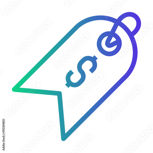 price tag Line Gradient Icon