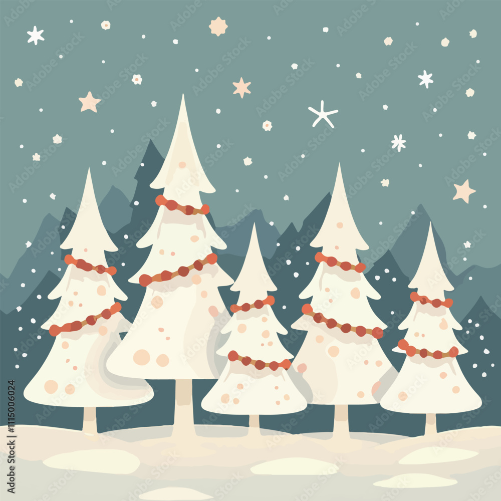 Obraz premium Winter Wonderland with Snowy Christmas Trees