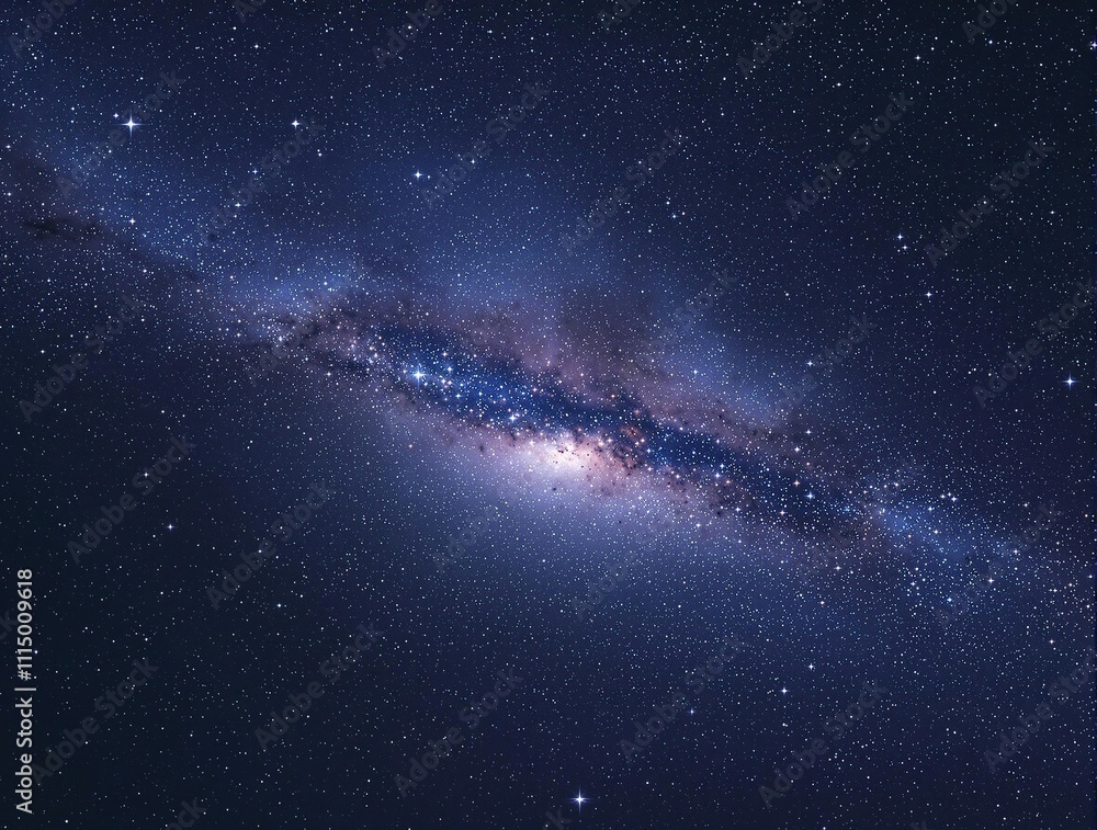 Fototapeta premium Milky Way's gentle glow illuminates the starry expanse of the night sky, milky way, astronomy, space