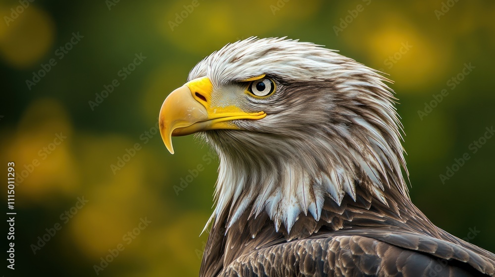 Obraz premium Portrait of Female White-Tailed Eagle with Head Turned