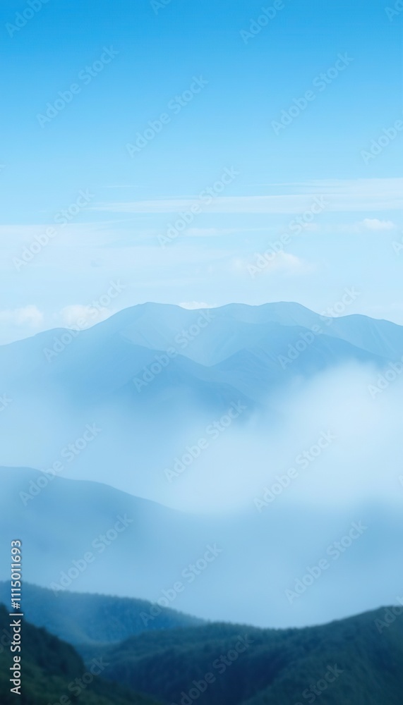 Fototapeta premium Blue Mountains Enveloped In Morning Mist