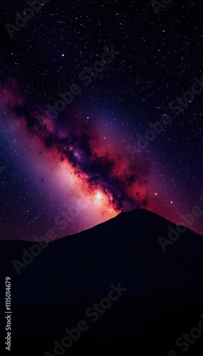 Milky Way Galaxy Over Silhouetted Mountain Range