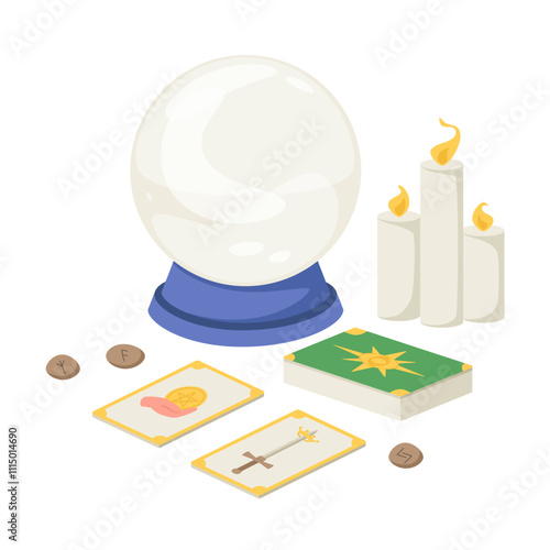 Magic ball and Tarot cards