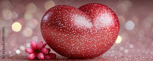 Sparkling Red Heart Valentine s Day Glitter Love Romance Festive