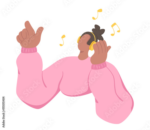 Teenage girl listening to music